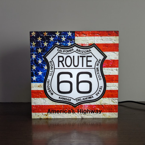 アメリカン雑貨 ルート66 星条旗 標識 ランプ 電飾看板 インテリア