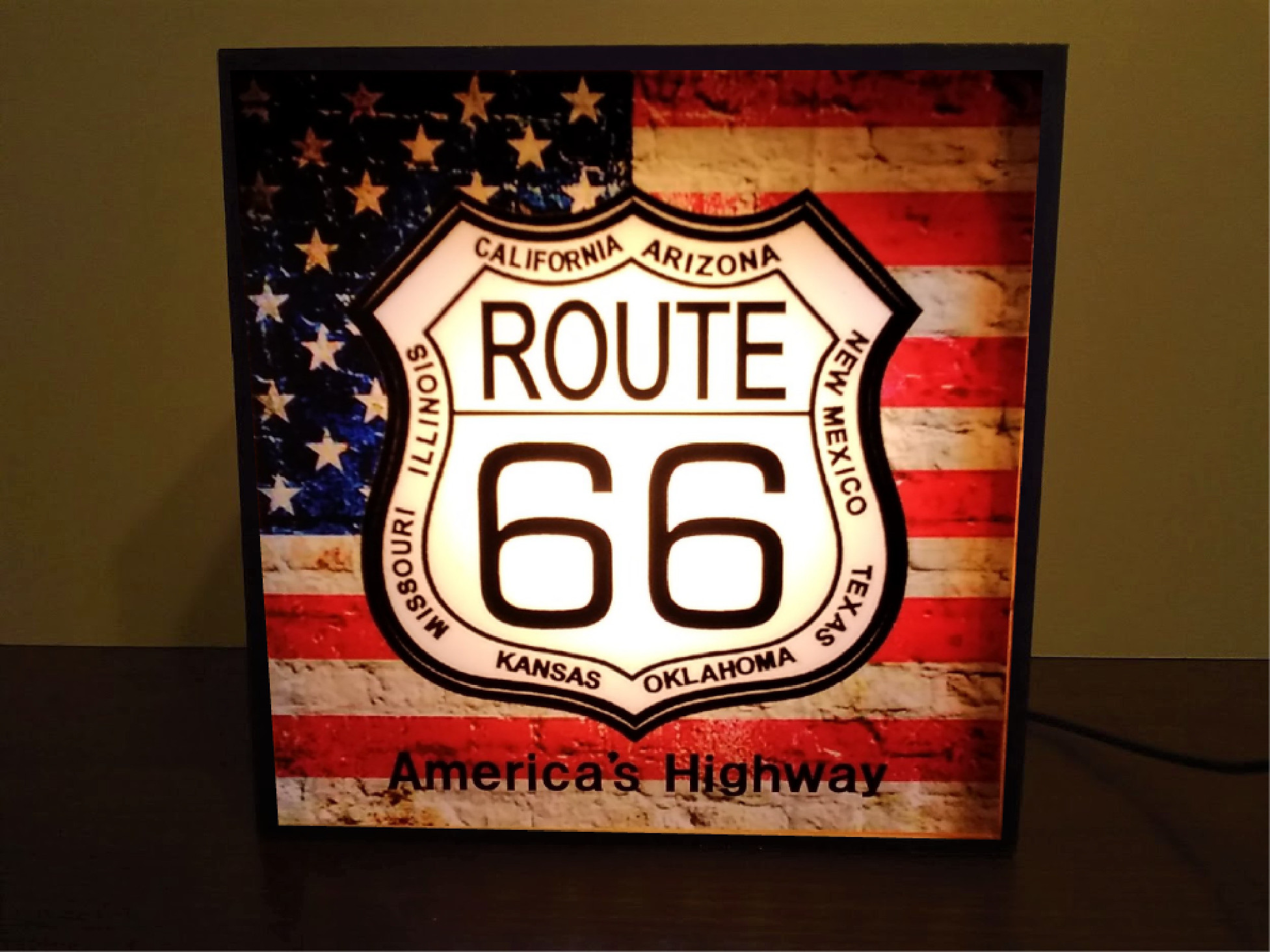 電飾看板 店舗 おしゃれ マーキーサインライト 看板 ROUTE66 ガレージ