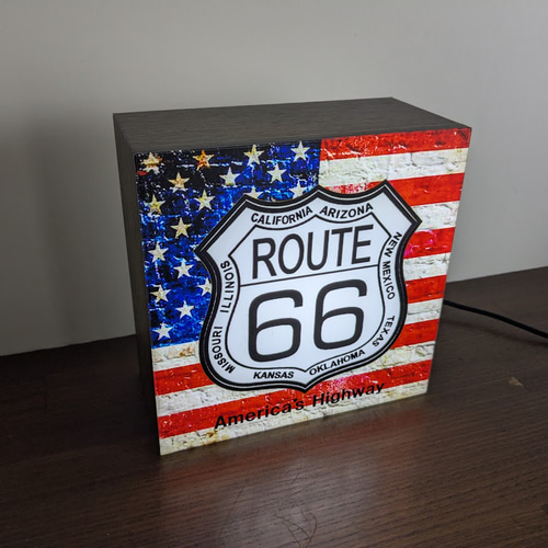 アメリカン雑貨 ルート66 星条旗 標識 ランプ 電飾看板 インテリア