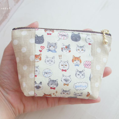 ギン猫　ポーチ 楽天市場】うさぎ ／ ネコ 刺繍ポーチ M42-2009 小物入れ 小物