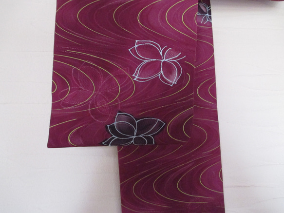 正絹羽織から作った　おしゃれな半幅帯です。 2枚目の画像