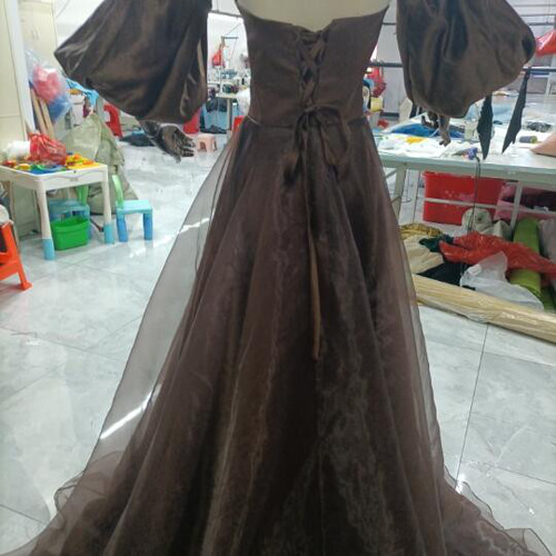 大人気上昇！ ブラウン 茶色 カラードレス スレンダービスチェ ソフト