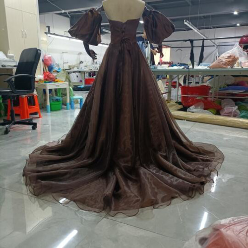 大人気上昇！ ブラウン 茶色 カラードレス スレンダービスチェ ソフト