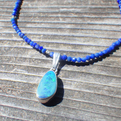 *sv925*Ｇrand Blue Australian Ocean Opal Necklace ラピスラズリ 4枚目の画像