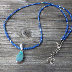 *sv925*Ｇrand Blue Australian Ocean Opal Necklace ラピスラズリ 5枚目の画像