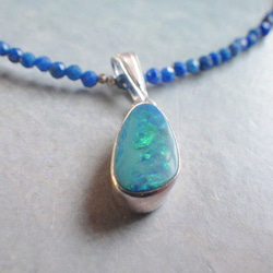 *sv925*Ｇrand Blue Australian Ocean Opal Necklace ラピスラズリ 8枚目の画像