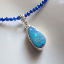 *sv925*Ｇrand Blue Australian Ocean Opal Necklace ラピスラズリ 3枚目の画像