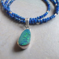 *sv925*Ｇrand Blue Australian Ocean Opal Necklace ラピスラズリ 6枚目の画像