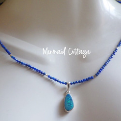 *sv925*Ｇrand Blue Australian Ocean Opal Necklace ラピスラズリ 2枚目の画像