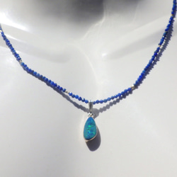 *sv925*Ｇrand Blue Australian Ocean Opal Necklace ラピスラズリ 9枚目の画像