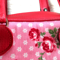 ピンク／赤花柄ミニショルダーバッグ 5枚目の画像