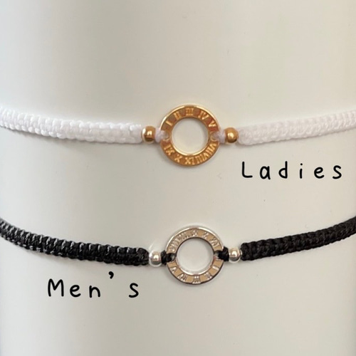 ペアアンクレット☆アラビア数字 ブラック＆ホワイト