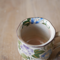 京焼・清水焼　色絵　マグカップ（朝顔） 3枚目の画像