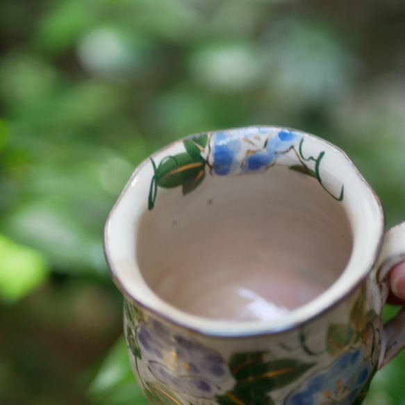 京焼・清水焼　色絵　マグカップ（朝顔） 5枚目の画像