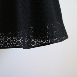 [女性優雅的設計♪] 小碎花棉質蕾絲優雅連衣裙 [黑色] 第12張的照片