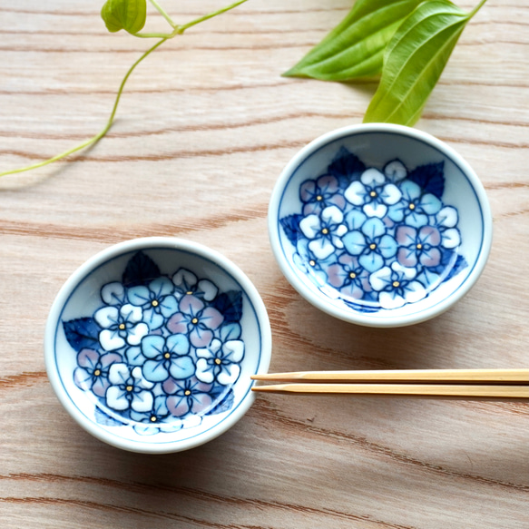 【再販】紫陽花紋豆豆皿 約5.5cm 7枚目の画像