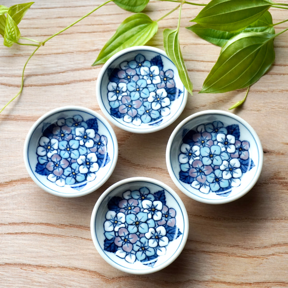 【再販】紫陽花紋豆豆皿 約5.5cm 11枚目の画像
