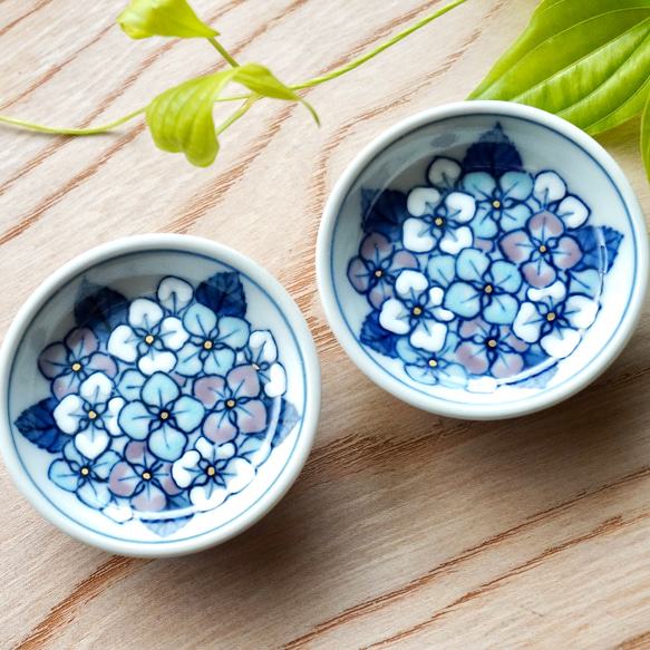 【再販】紫陽花紋豆豆皿 約5.5cm 13枚目の画像