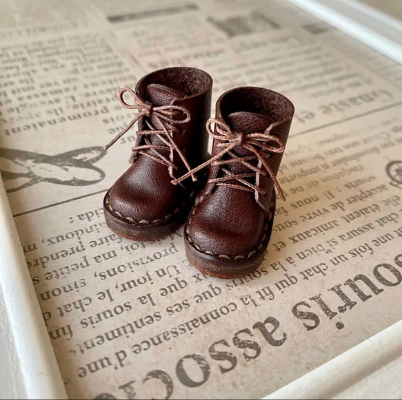 モンストドール ピュアニーモ ミニチュア靴 Mタイプ こげ茶