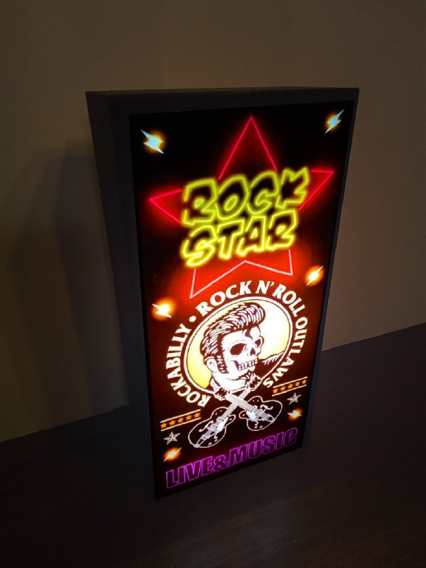 エレキ ギター ロック & ロール LED ネオンサイン照明 看板 店舗