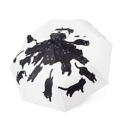猫柄 自動開閉 晴雨兼用傘 折りたたみ傘 8骨 4枚目の画像