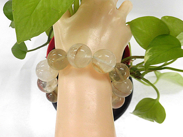 天然石 赤水晶・シトリンブレスレット 内周19.7cm　　　211221703