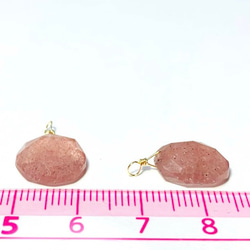 【天然石チャーム】ピンクエピドート　14kgf 　２個　ハンドメイド素材 4枚目の画像
