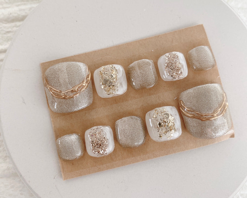 【フットネイル】マグネット ニュアンス ネイルチップ フットネイル マグネット ミラー ニュアンスネイルチップ 親指