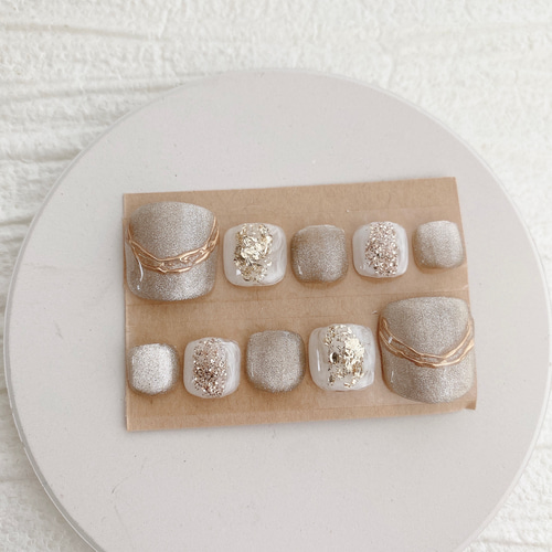 現品限り フットネイル ネイルチップ ペディ ニュアンスネイル サイズ