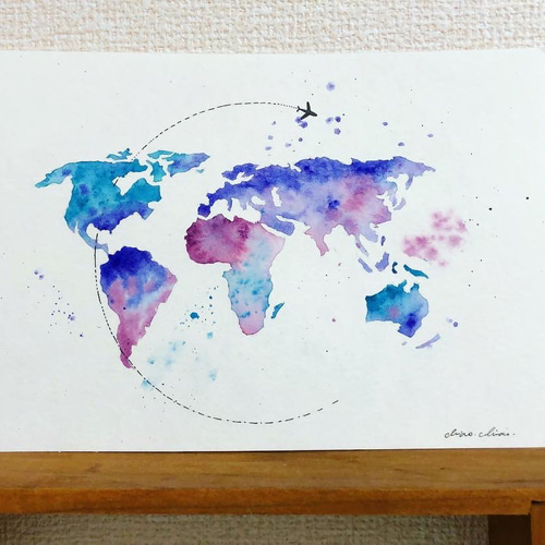 値下げ★水彩 抽象画 虹色の絵 幾何学図形 アブストラクト 水彩 抽象画 虹色の絵 幾何学図形 アブストラクト