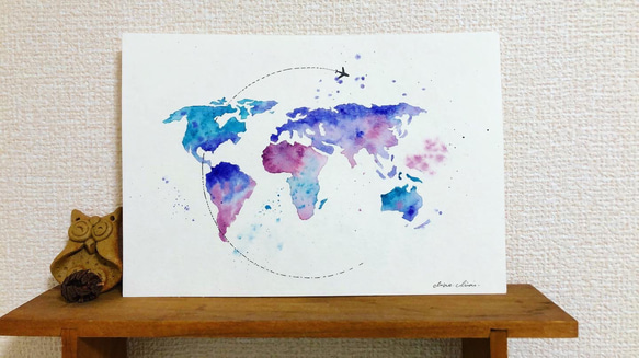 原画『 kid eye luck 』アクリル水彩画 イ. カラフルアート T 受注製作