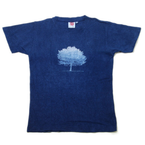 ヘンプコットンTシャツ（半袖）【一本木(いっぽんぎ)】 藍染め