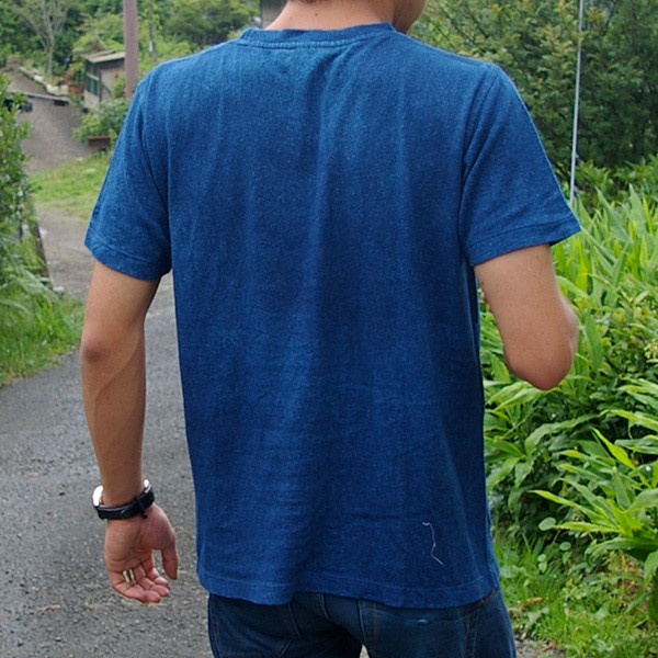 ヘンプコットンTシャツ（半袖）【一本木(いっぽんぎ)】 藍染め