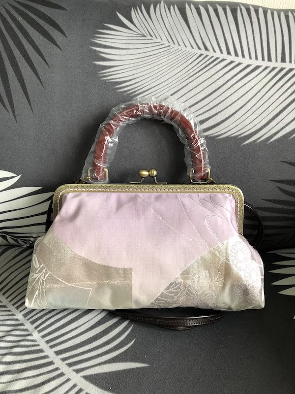 アンズルーム☆ハンドメイド☆2WAY☆着物 帯リメイク☆がま口 バッグ
