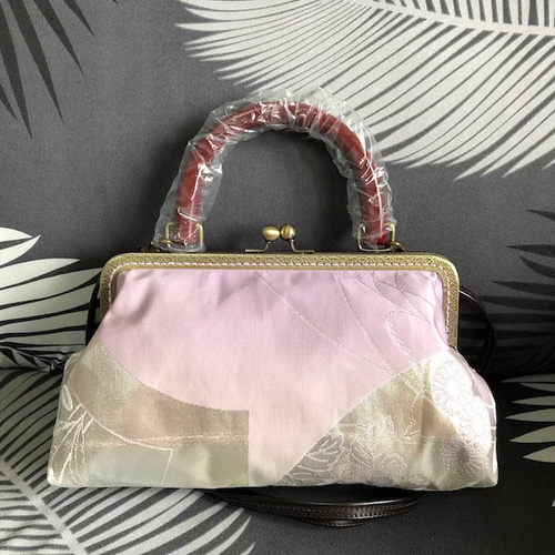 アンズルーム☆ハンドメイド☆2WAY☆着物 帯リメイク☆がま口 バッグ  