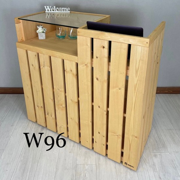 受注製作_BARIKI_木製ショーケース_レジカウンター_レジ台_幅96cm×奥行  