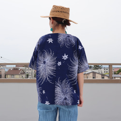 着物リメイク●浴衣のビッグTシャツブラウス（菊や紅葉・M） 4枚目の画像