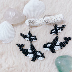 シャチ（オルカ•orca）のピアス・イヤリング ピアス（フック・チェーン
