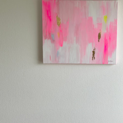 FUZZY 1°/ モダンアート インテリア アートパネル キャンバス 絵画 おしゃれ 抽象画 原画 シンプル ピンク 8枚目の画像