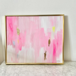 FUZZY 1°/ モダンアート インテリア アートパネル キャンバス 絵画 おしゃれ 抽象画 原画 シンプル ピンク 9枚目の画像
