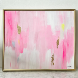FUZZY 1°/ モダンアート インテリア アートパネル キャンバス 絵画 おしゃれ 抽象画 原画 シンプル ピンク 1枚目の画像