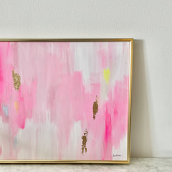 FUZZY 1°/ モダンアート インテリア アートパネル キャンバス 絵画 おしゃれ 抽象画 原画 シンプル ピンク 12枚目の画像