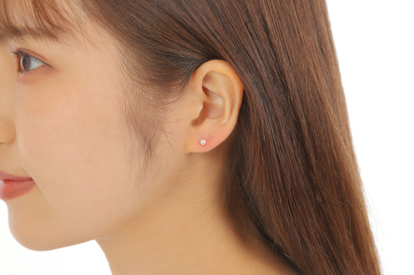 【正品珍珠】鈦/不鏽鋼單顆珍珠耳環3.5-4mm日本Akoya珍珠小珍珠日本珠日本製造 第2張的照片