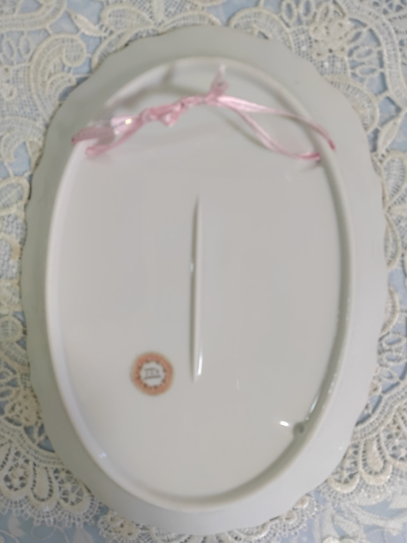 ♡壁飾り絵皿(菊／ピンク)22cmX16cm 7枚目の画像
