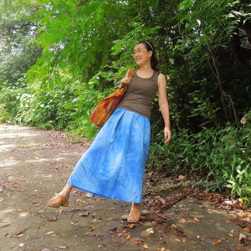 SALE】bighug バリコットンチューブスカート○マルーンムジ ロング  