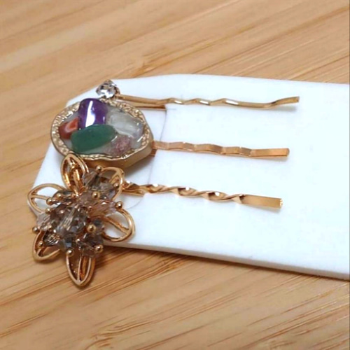 即発送/ゴールド　2点セット✭ ヘアピン 楽天市場】【550円福袋チケット対象】【3個セット】ヘアクリップ