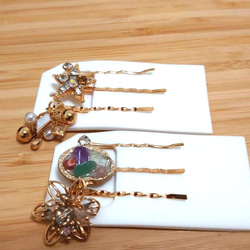 即発送/ゴールド　2点セット✭ ヘアピン パール×ゴールドヘアピンセット - ヘアアクセサリーを激安で通販販売