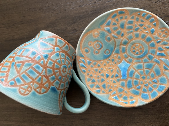コーヒーカップ　ソーサー付き　陶器 1枚目の画像