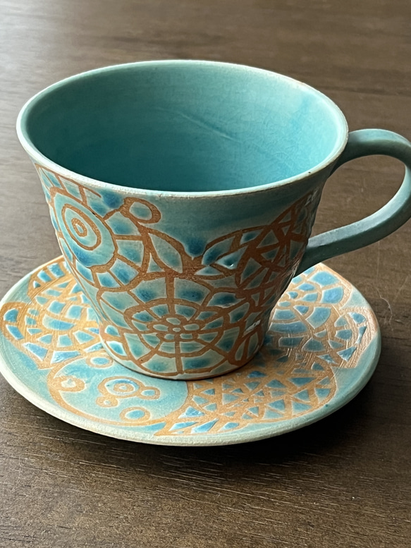 コーヒーカップ　ソーサー付き　陶器 3枚目の画像