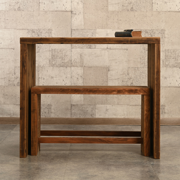 古材（杉材）で作ったテーブル・ベンチのセット　 3枚目の画像